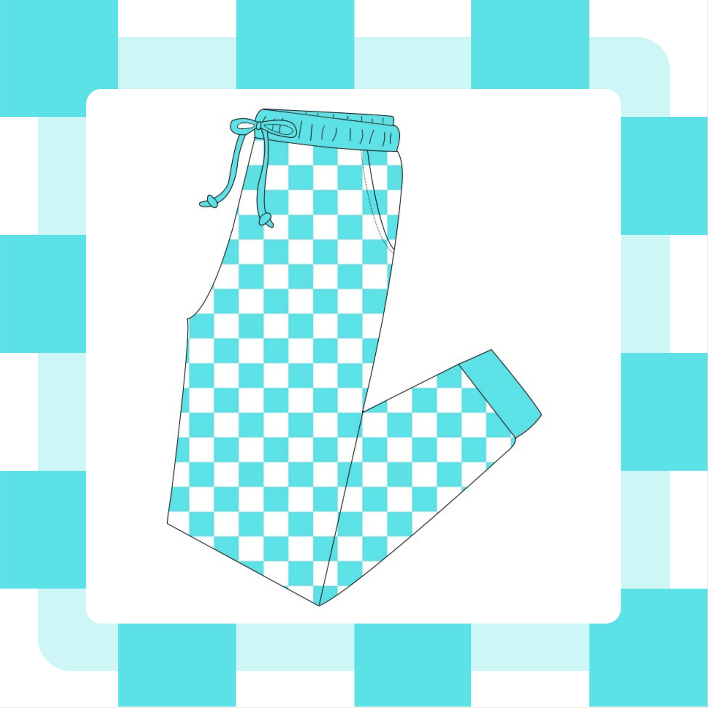 Blue Checkered Adult Pants